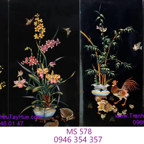 Tranh thêu tứ bình MS 578
