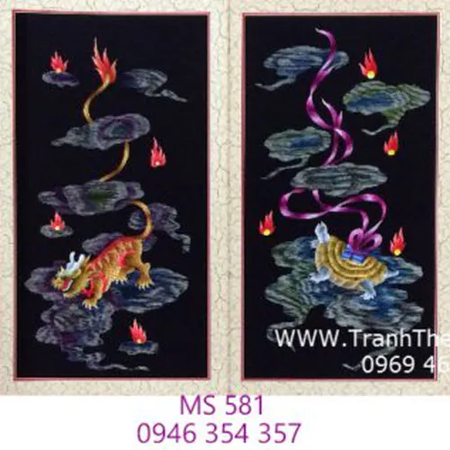Tranh thêu tứ bình MS 581
