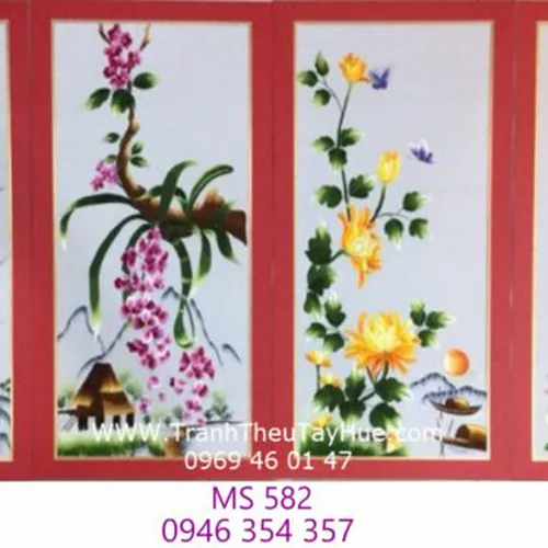 Tranh thêu tứ bình MS 582