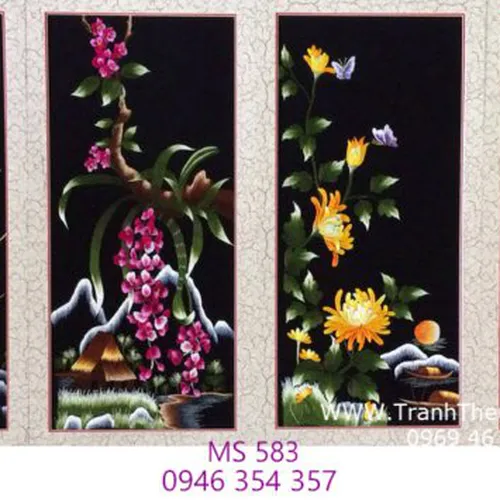 Tranh thêu tứ bình MS 583