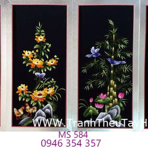 Tranh thêu tứ bình MS 584