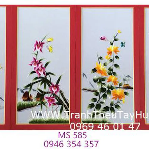 Tranh thêu tứ bình MS 585