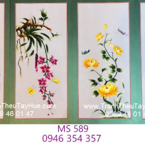 Tranh thêu tứ bình MS 589