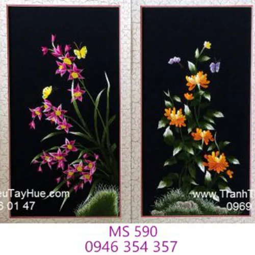 Tranh thêu tứ bình MS 590