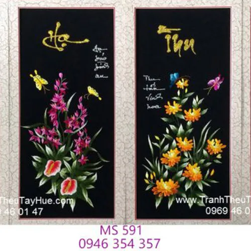 Tranh thêu tứ bình MS 591