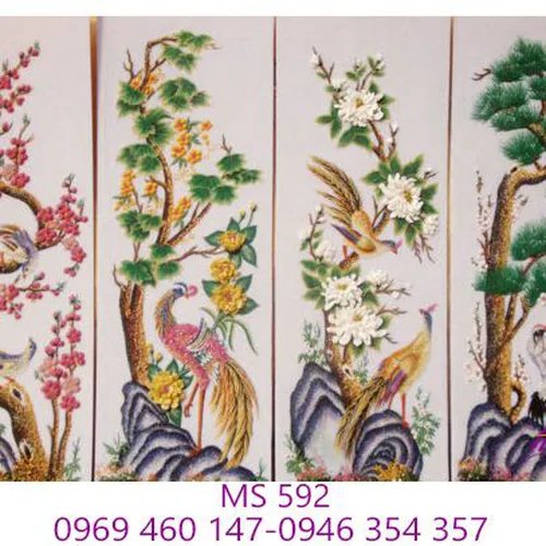 Tranh thêu tứ bình MS 592