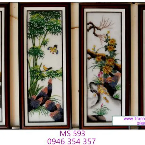 Tranh thêu tứ bình MS 593