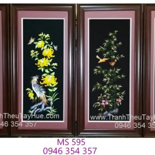 Tranh thêu tứ bình MS 595