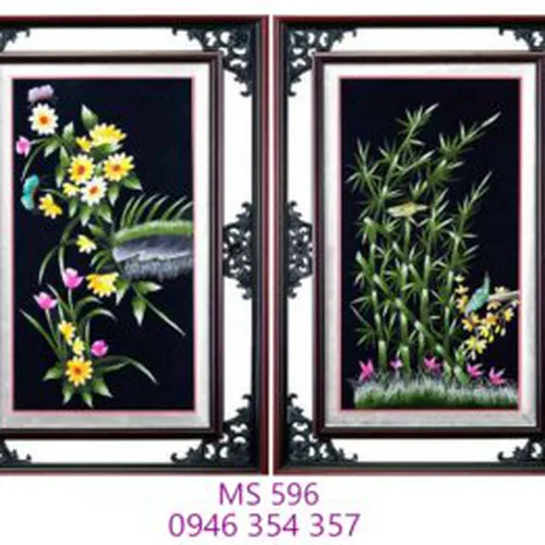 Tranh thêu tứ bình MS 596