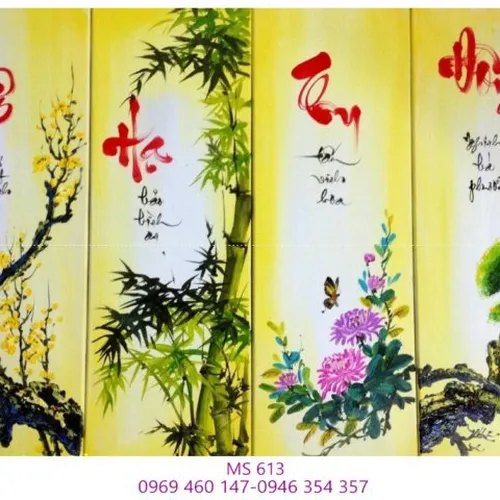Tranh thêu tứ bình MS 613