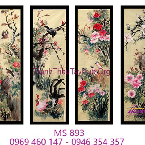 Tranh thêu tứ bình MS 893
