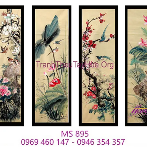 Tranh thêu tứ bình MS 895