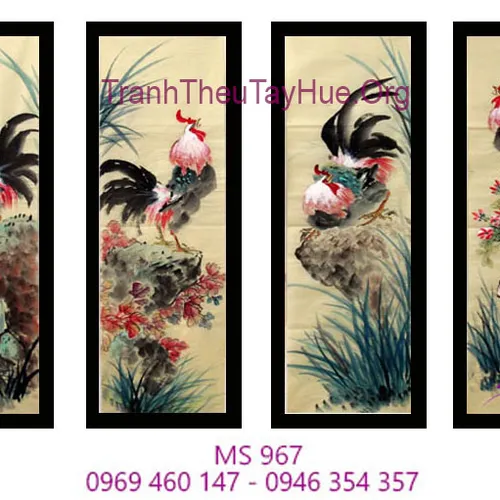 Tranh thêu tứ bình MS 967