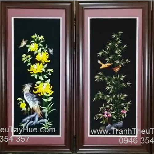 Tranh thêu Tứ Quý 25