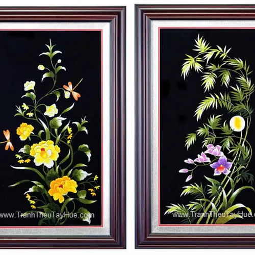 Tranh thêu Tứ Quý 28