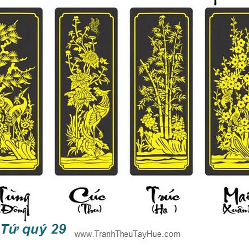 Tranh thêu Tứ Quý 29