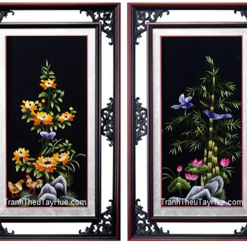 Tranh thêu Tứ Quý 31