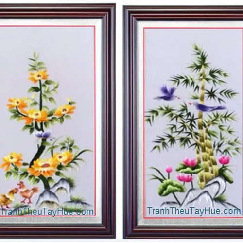Tranh thêu Tứ Quý 32