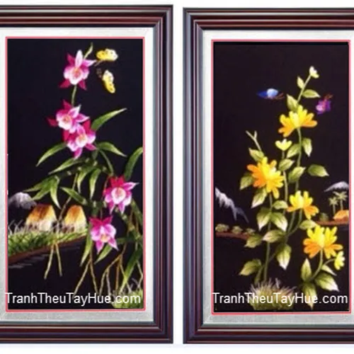 Tranh thêu Tứ Quý 34