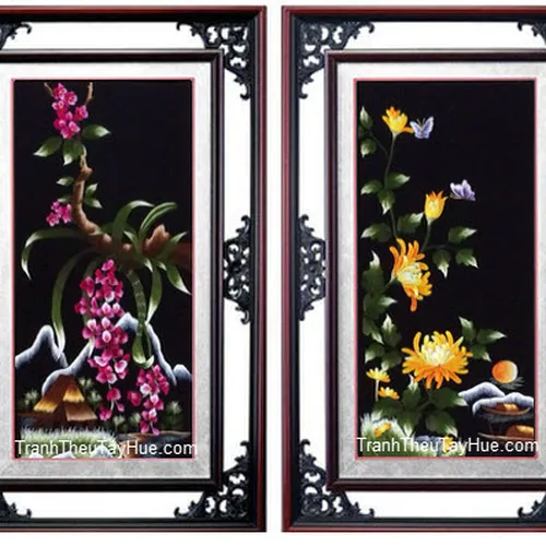 Tranh thêu Tứ Quý 35