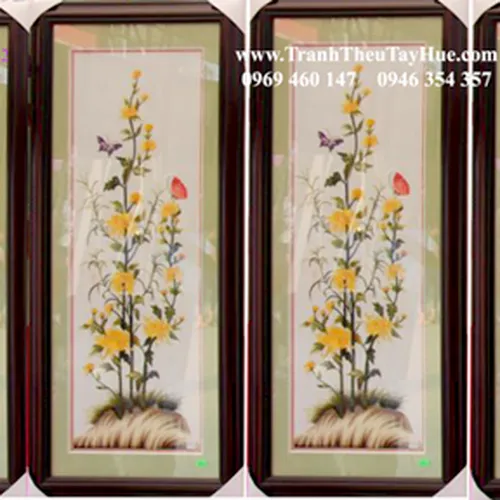 Tranh thêu tứ quý 42