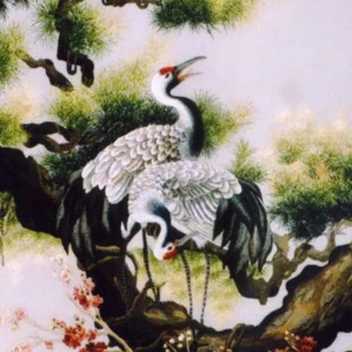 Tranh thêu Tùng Hạc Diên Niên 02