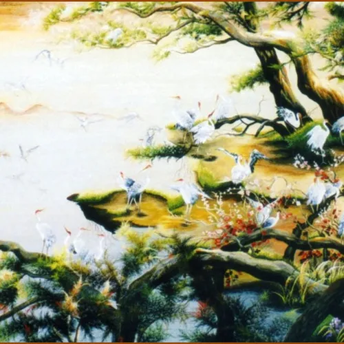 Tranh thêu Tùng Hạc Diên Niên 04