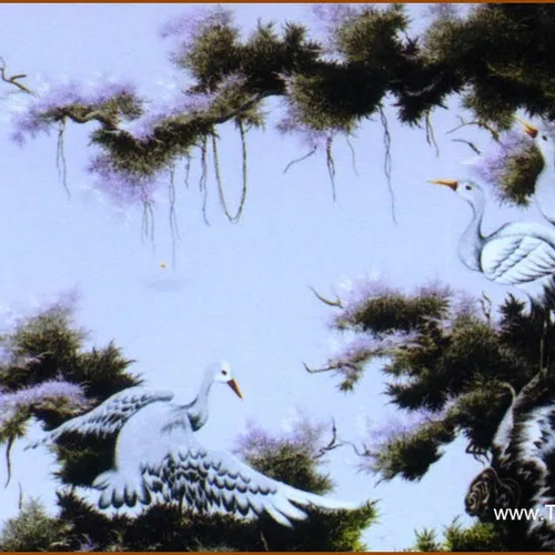 Tranh thêu Tùng Hạc Diên Niên 07