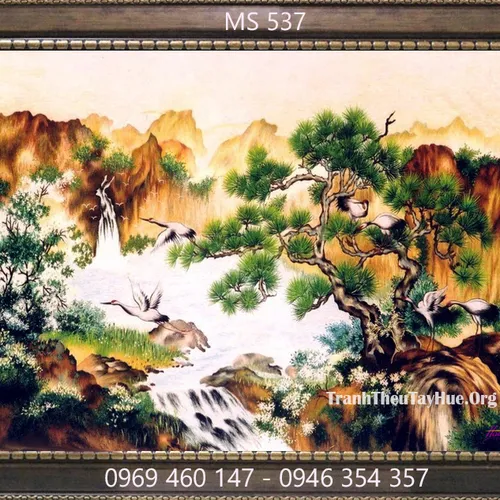 TRANH THÊU TÙNG HẠC DIÊN NIÊN MS 537