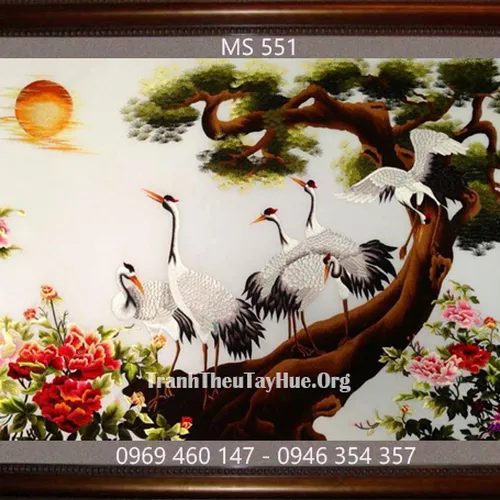 TRANH THÊU TÙNG HẠC DIÊN NIÊN MS 551
