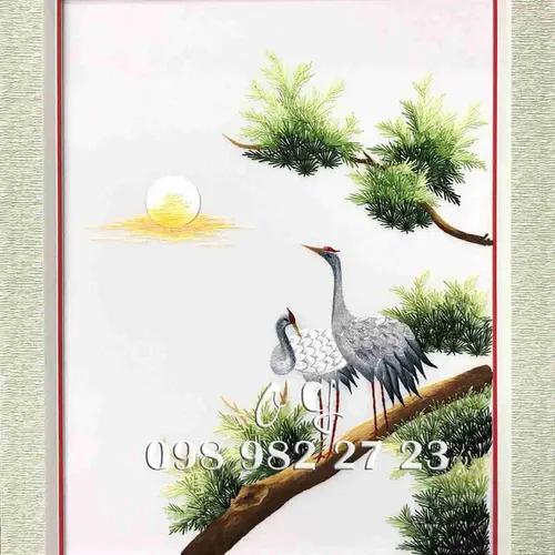 Tranh Thêu Tùng Hạc MS 8332