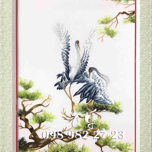 Tranh Thêu Tùng Hạc MS 8334