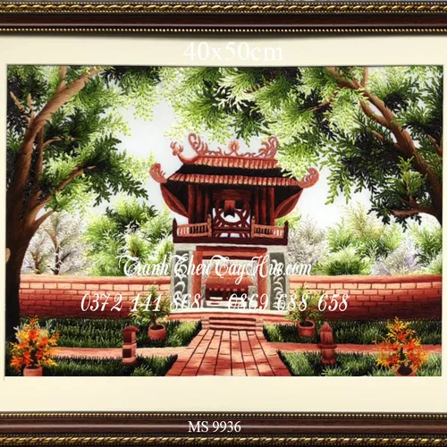 Tranh thêu Văn Miếu Quốc Tử Giám MS 9936