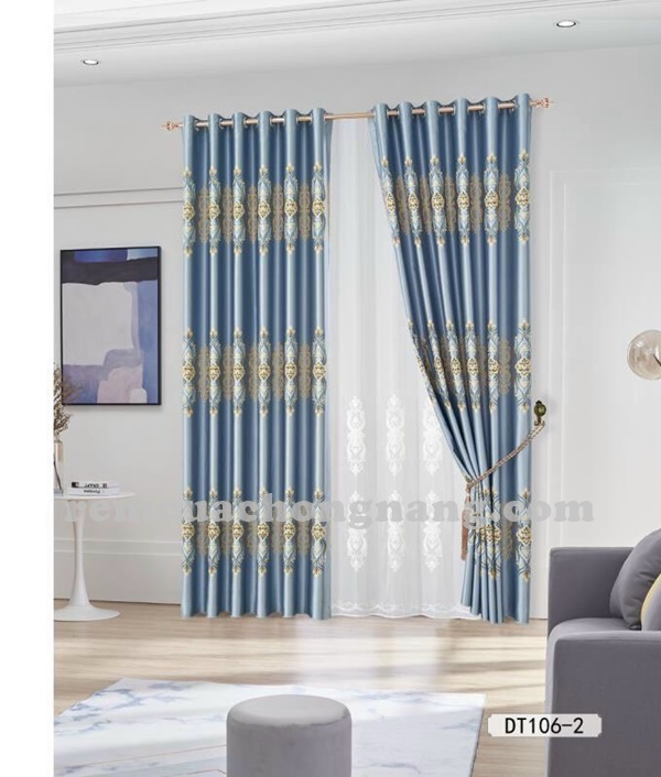 Báo giá rèm vải gấm màu xanh 106 -2 Báo giá rèm vải gấm màu xanh 106 -2