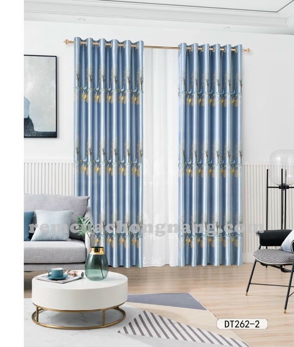 Báo giá rèm vải gấm màu xanh 262 -2 Báo giá rèm vải gấm màu xanh 262 -2