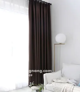 Vải rèm cửa chống nắng màu nâu đỏ