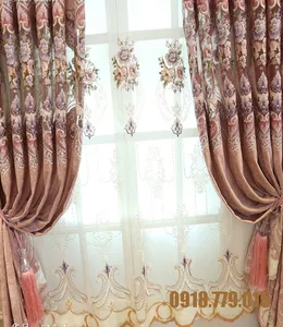 VẢI RÈM THÊU HOA CAO CẤP