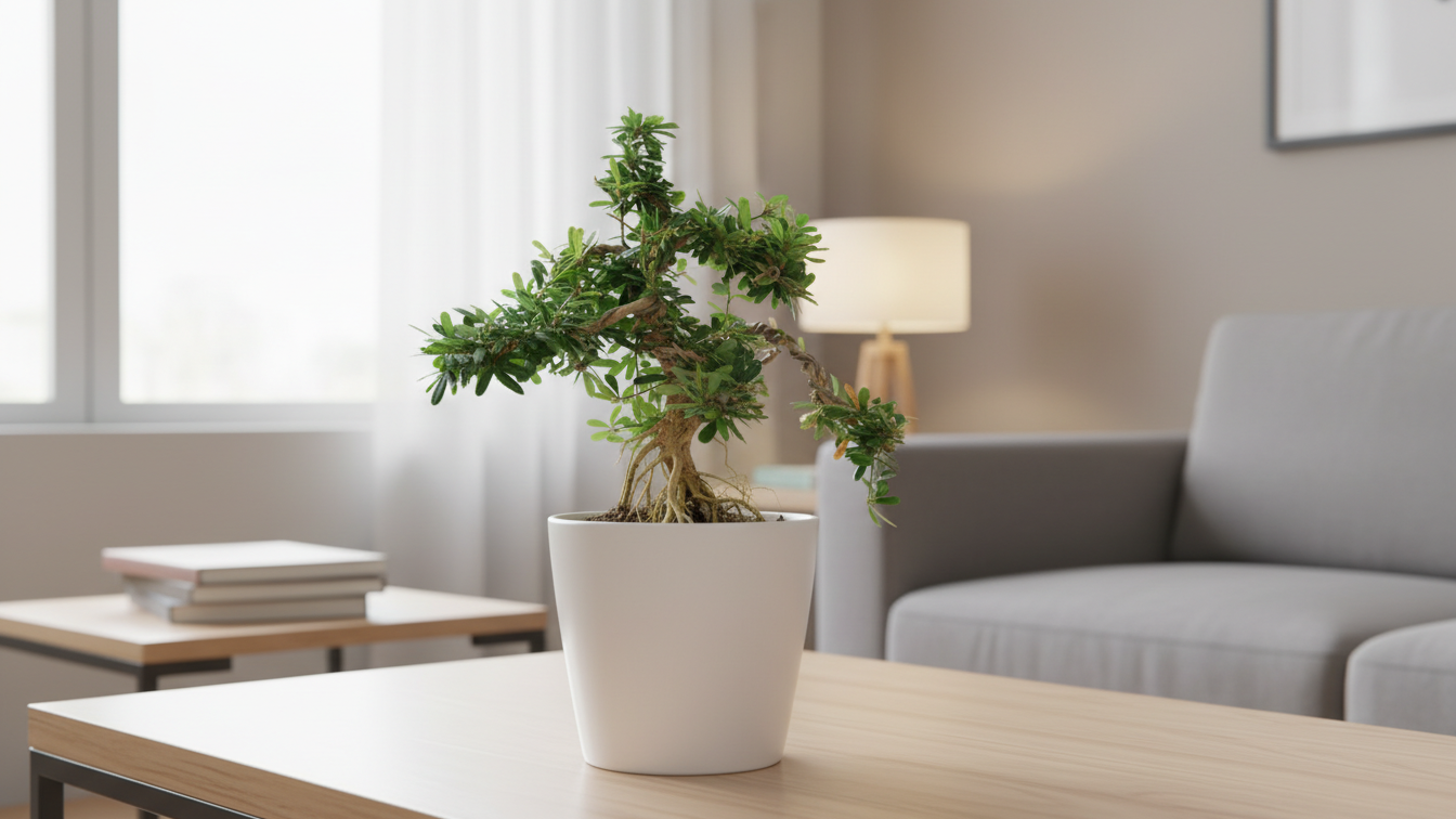 Cây xanh bonsai phù hợp trang trí quán cà phê, văn phòng Cây xanh bonsai phù hợp trang trí quán cà phê, văn phòng