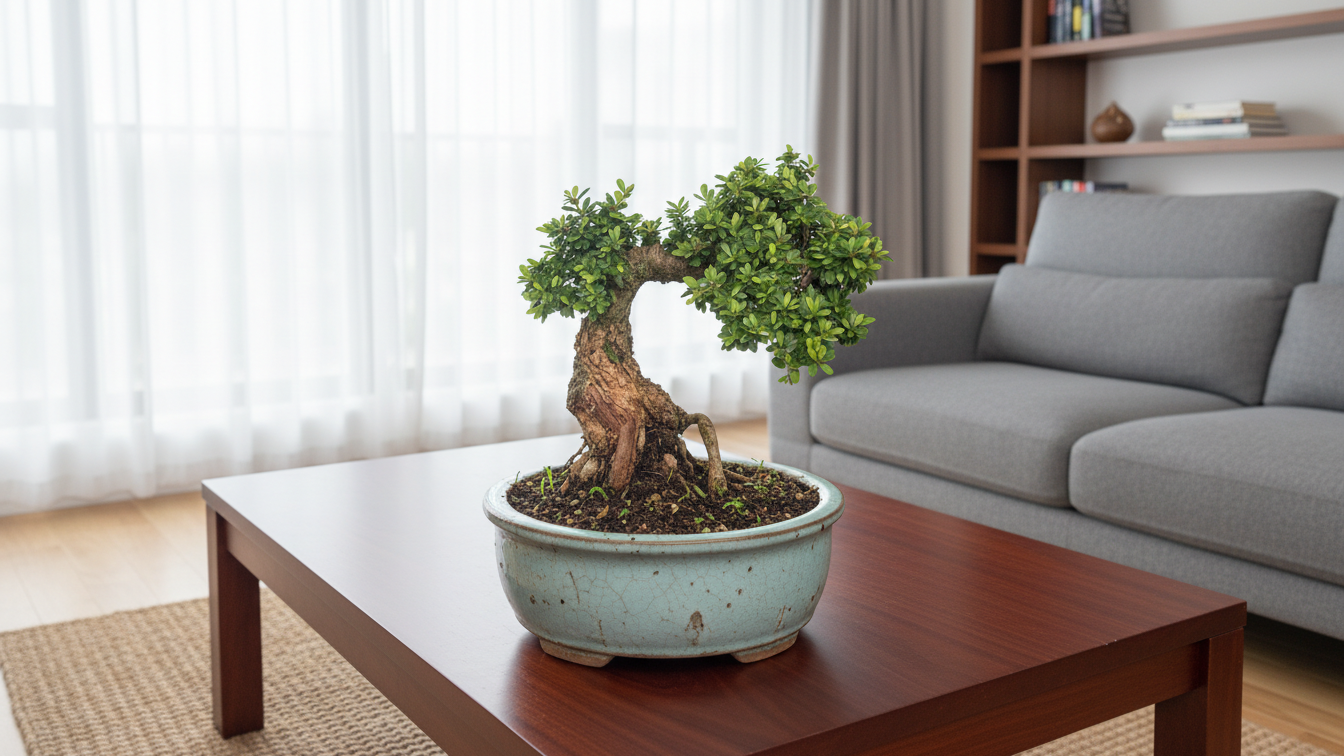 Cây xanh bonsai giúp không gian thêm sinh khí. Cây xanh bonsai giúp không gian thêm sinh khí.