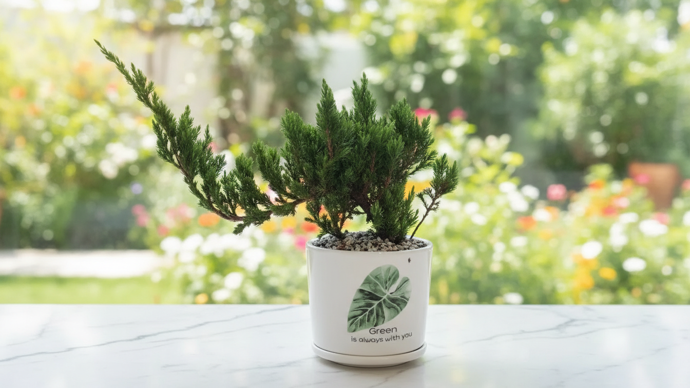 Cây xanh bonsai dễ kết hợp với chậu trang trí. Cây xanh bonsai dễ kết hợp với chậu trang trí.