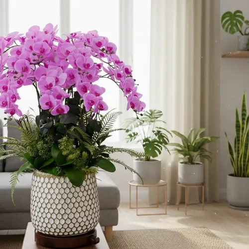 🌸 CHẬU LAN HỒ ĐIỆP GIẢ CAO CẤP – ĐIỂM NHẤN SANG TRỌNG CHO KHÔNG GIAN HIỆN ĐẠI!