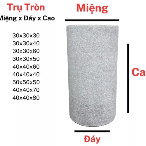 🌿 CHẬU XI MĂNG TRÒN – CHẬU ĐÁ MÀI- LỰA CHỌN TỐI GIẢN, BỀN ĐẸP CHO KHÔNG GIAN XANH!