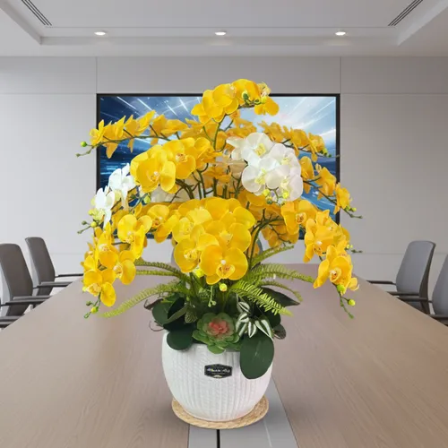 ✨ CHẬU LAN HỒ ĐIỆP GIẢ CAO CẤP 18 CÀNH: ĐỈNH CAO NGHỆ THUẬT TRƯNG BÀY!