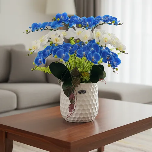 ✨ CHẬU LAN GIẢ ĐỂ PHÒNG KHÁCH 13 CÀNH: TUYỆT PHẨM CAO SU CAO CẤP!