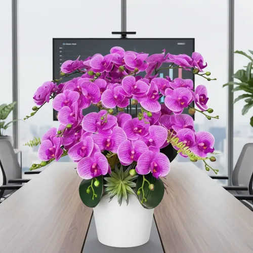 ✨ CHẬU LAN GIẢ ĐỂ PHÒNG KHÁCH 13 CÀNH: TUYỆT PHẨM CAO SU CAO CẤP!