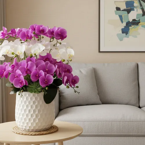 ✨ CHẬU LAN GIẢ ĐỂ PHÒNG KHÁCH 13 CÀNH: TUYỆT PHẨM CAO SU CAO CẤP!