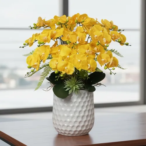 ✨ CHẬU LAN GIẢ ĐỂ PHÒNG KHÁCH 13 CÀNH: TUYỆT PHẨM CAO SU CAO CẤP!