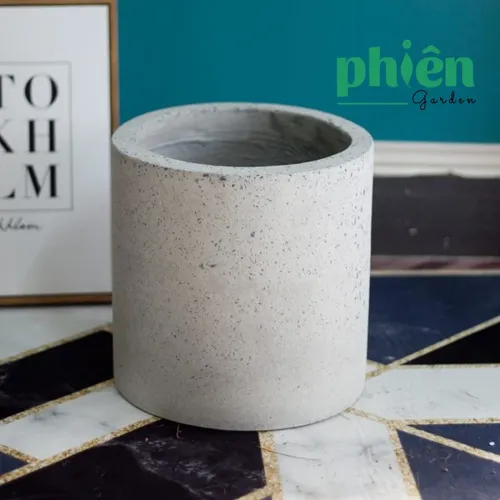 🌱Chậu Xi Măng Đá Mài Trụ Tròn 30cm: Vẻ Đẹp Tối Giản, Nét Chấm Phá Tinh Tế