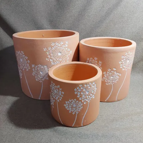 Chậu Gốm Trồng Cây Đất Nung Sơn Wax Bồ Công Anh - Hàng Xuất Khẩu Cao Cấp!