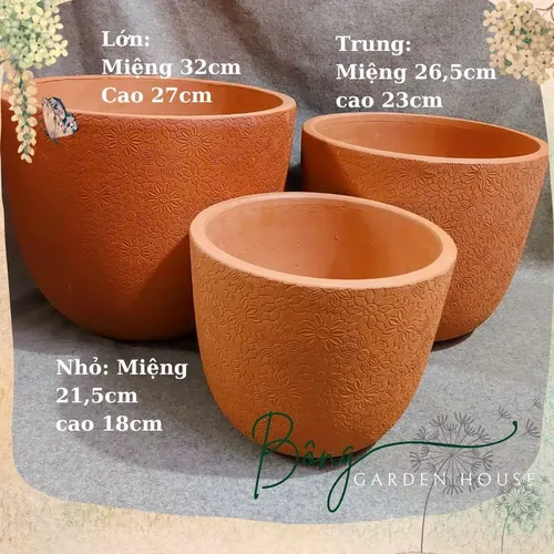 🧑‍🌾Chậu Gốm Trồng Cây Cao Cấp Họa Tiết Hoa Cúc - Điểm Nhấn TINH TẾ Cho Mọi Không Gian!